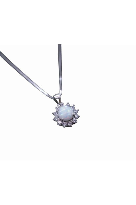 Australian Opal Gemstone Necklace, Natural Australian Opal Chain Necklace, October Birthstone, Handmade Necklace, 925 Sterling Silver Necklace, Christmas, Minimalist Jewelry, Women Pendant Necklace
