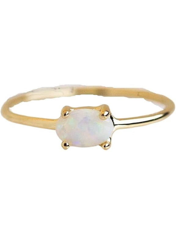 Australian Opal ring, Natural Opal Tiny ring, October birthstone, womens ring, gold micron ring, 925 Sterling Silver, Fine Jewelry, dainty Ring, Minimal Ring