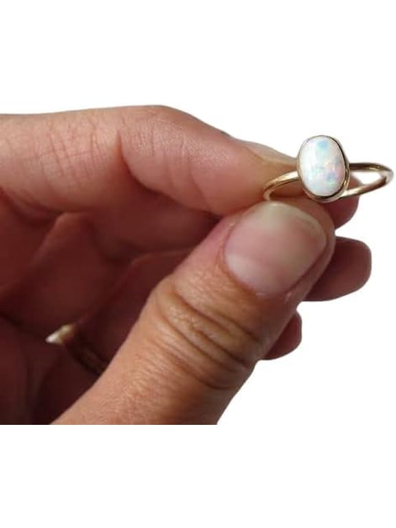 Australian Opal ring, Natural Opal Tiny ring, October birthstone, womens ring, gold micron ring, 925 Sterling Silver, Fine Jewelry, dainty Ring, Minimal Ring