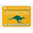 thumbnail image 1 of Australian Party Bath Mat, Aussie Day Typography with Kangaroo Silhouette, Plush Bathroom Decor Mat with Non Slip Backing, 29.5" X 17.5", Earth Yellow White, by Ambesonne, 1 of 2