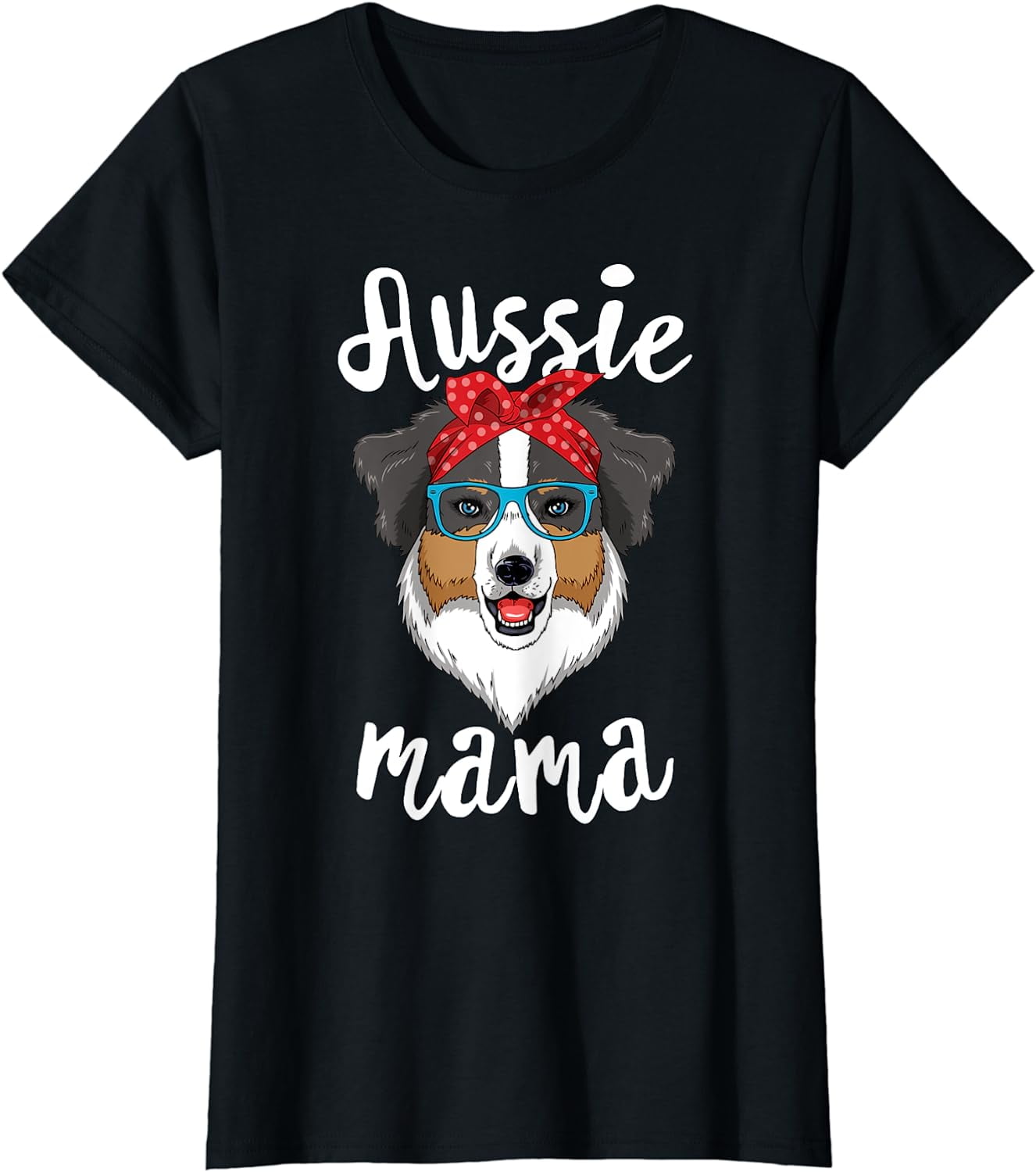 Aussie Mama Women's Australian Shepherd Dog Mom Sweatshirt - Long Sleeve Crewneck Graphic Pullover