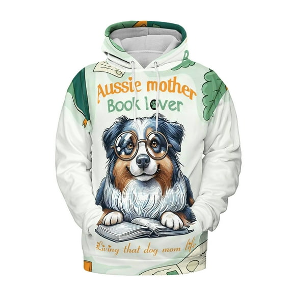 Australian Shepherd Aussie Mother Book Lover Happy Mother's Day All Over Print 3D Hoodie Unisex Merch Hoodies Aussie Dog Lover Gifts - 03004