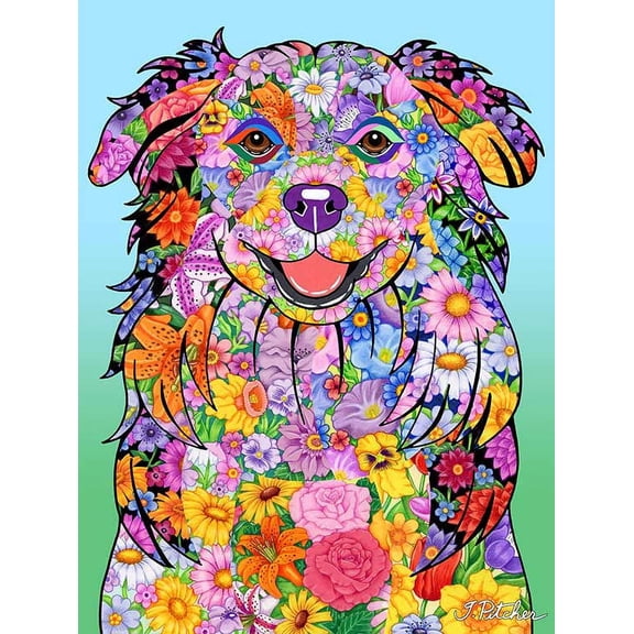 Australian Shepherd - Best of Breed Flowers Design Garden Flag