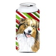 thumbnail image 1 of Australian Shepherd Candy Cane Holiday Christmas Tall Boy bottle sleeve Hugger - 22 To 24 oz., 1 of 1