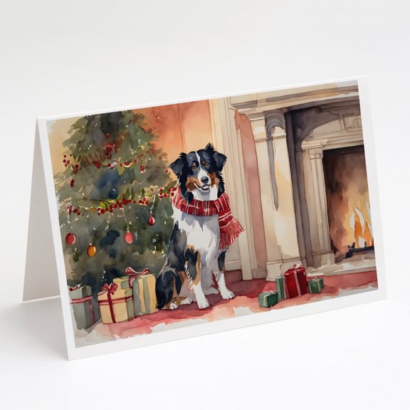 Australian Shepherd Christmas Greeting Cards and Envelopes Pack of 8 7 in x 5 in