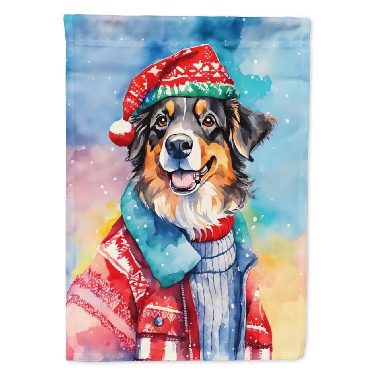 Australian Shepherd Christmas House Flag 28 in x 40 in