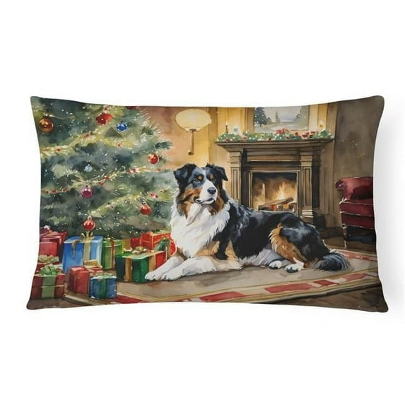 Australian Shepherd Cozy Christmas Throw Pillow 12 in x 16 in