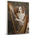 thumbnail image 1 of Australian Shepherd Cute Dog Harp Stretched Canvas Size 8x12 – Retro Australian Shepherd Dog Batter in Action With Harp for Themed Living Room, 1 of 5