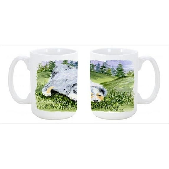 Australian Shepherd Dishwasher Safe Microwavable Ceramic Coffee Mug 15 oz.
