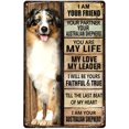 Australian Shepherd Dog I Am Your Friend Dog Metal Tin Sign Wall Art