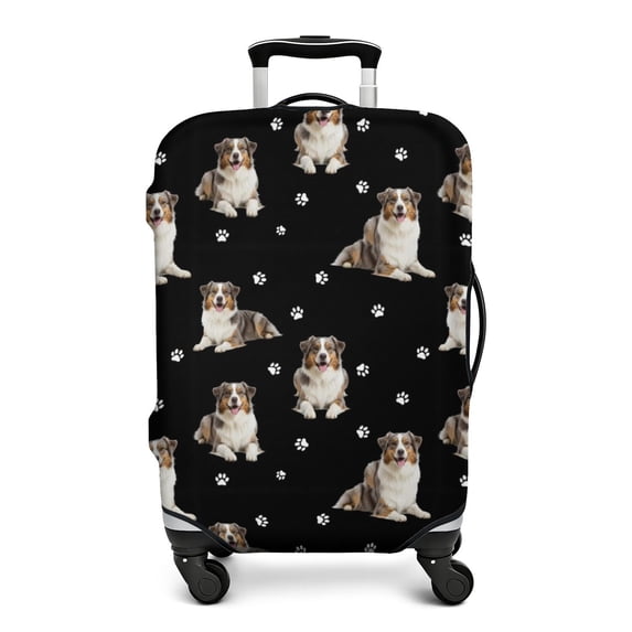 Australian Shepherd and Dog Paw Luggage Cover,Stretch Suitcase Dust ...