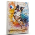 thumbnail image 1 of Australian Shepherd Dog Playing Volleyball Wall Stretched Canvas Size 8x12 – Australian Shepherd Canvas Art for Dog Lovers, Volleyball Canvas Wall Decor, 1 of 5