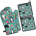 thumbnail image 1 of Australian Shepherd Dog and Flower Kitchen Oven Mitt and Pot Holder Sets 4 Pcs for Baking, Cooking and Grilling, Heat Resistant Up To 392 °F, 1 of 7