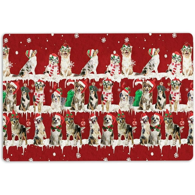 Australian Shepherd Door Mat Australian Shepherd Merry Christmas