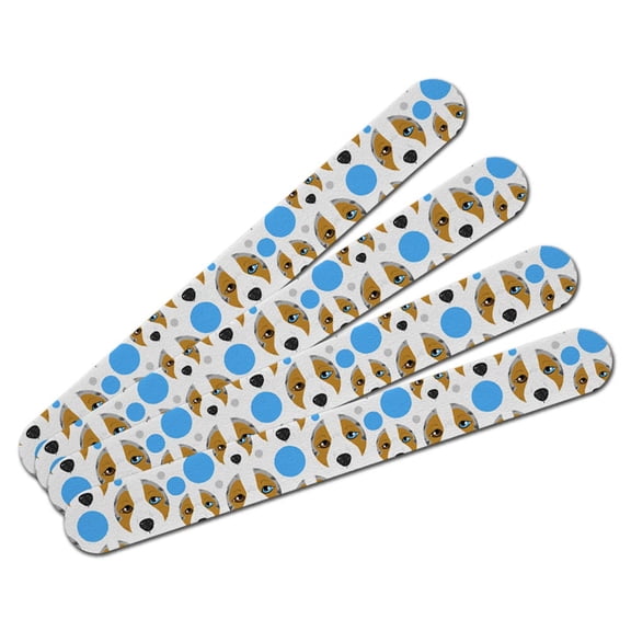 Australian Shepherd Face Pet Dog Double-Sided Nail File Emery Board Set 4 Pack
