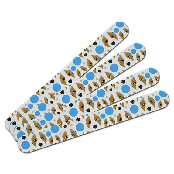 Australian Shepherd Face Pet Dog Double-Sided Nail File Emery Board Set 4 Pack