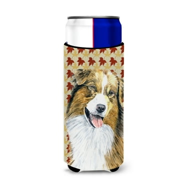 Australian Shepherd Fall Leaves Portrait Ultra Hugger for slim cans