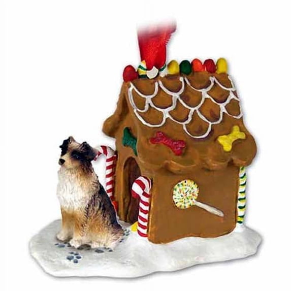 Australian Shepherd Gingerbread House Christmas Ornament Brown - DELIGHTFUL!