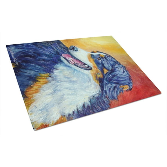 Australian Shepherd Glass Cutting Board Large
