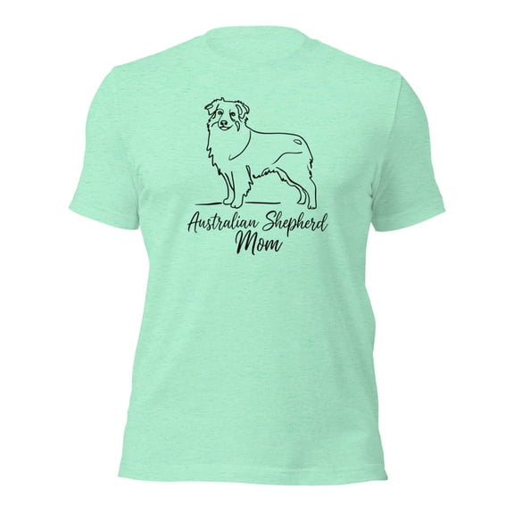 Australian Shepherd Mom T-Shirt,Dog Lover Gift,Pet Owner Tee (Heather Mint, L)
