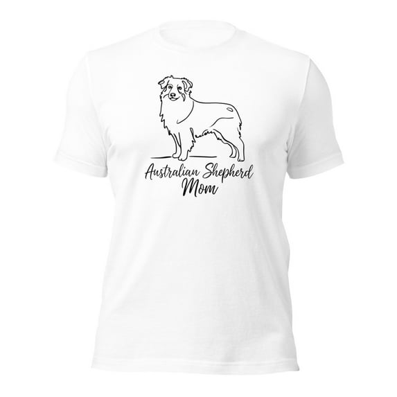 Australian Shepherd Mom T-Shirt,Dog Lover Gift,Pet Owner Tee (White, L)