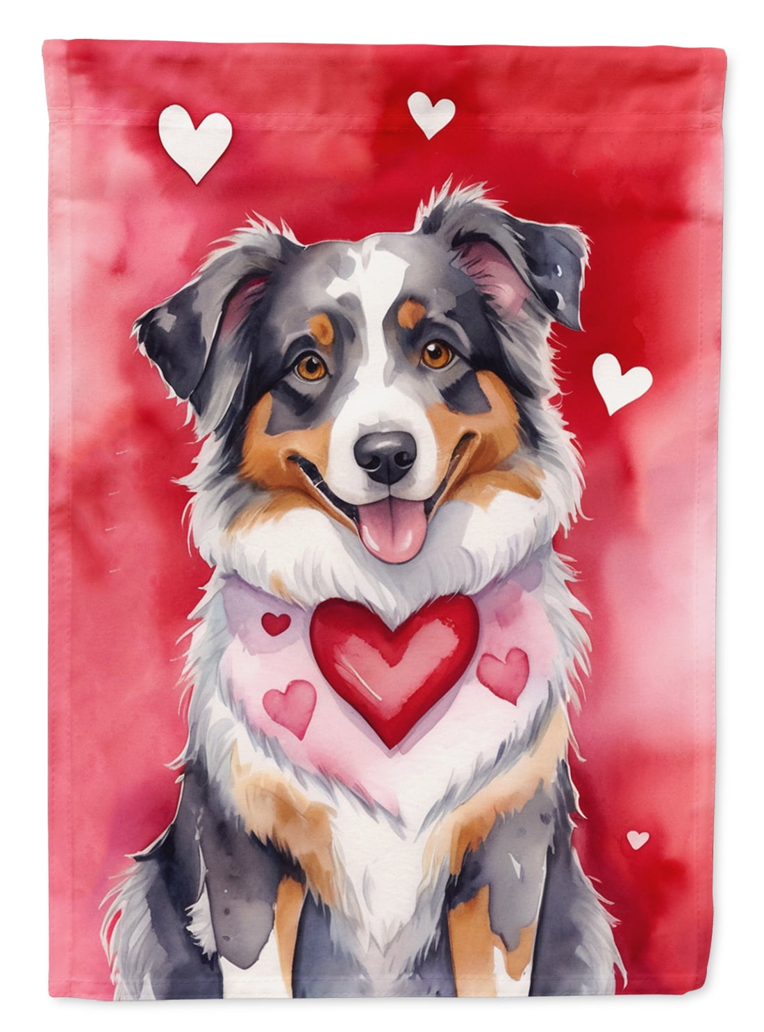 Australian Shepherd My Valentine Garden Flag 11.25 in x 15.5 in