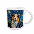 thumbnail image 1 of 3drose, Australian Shepherd Portrait in Post-impressionism Style, 11oz Mug, 1 of 6