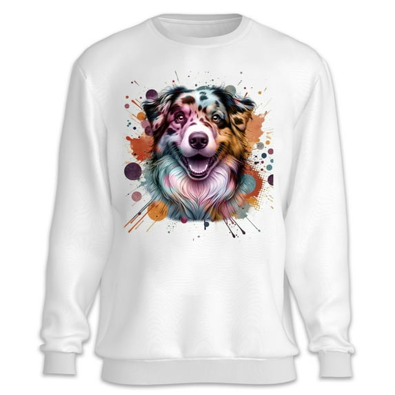 Australian Shepherd Portrait Watercolor Vintage Retro Styles Sweatshirt Unisex Merch Aussie Dog Lover Gifts - 00001