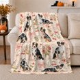 thumbnail image 1 of Australian Shepherd Puppy Rose Garden, Playful Pet Portrait Pattern, Warm Flannel Blanket for Living Room and Bedroom, Dog Lovers Just Because Gift, Pet Lover Home Decor, 1 of 9