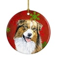 thumbnail image 1 of Carolines Treasures SC9437-CO1 Australian Shepherd Red Snowflakes Holiday Christmas Ceramic Ornament, Multicolor, 1 of 3