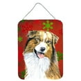 thumbnail image 1 of Australian Shepherd Red Snowflakes Holiday Christmas Wall Door Hanging Prints, 1 of 2