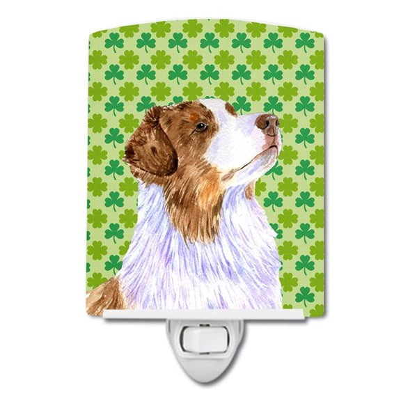 Australian Shepherd St. Patricks Day Shamrock Ceramic Night Light
