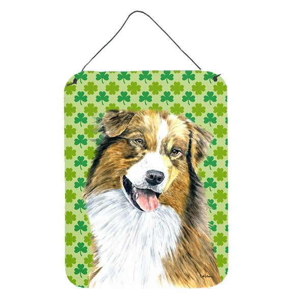 Australian Shepherd St. Patricks Day Shamrock Wall or Door Hanging Prints