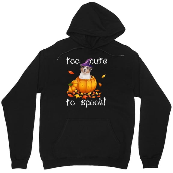 Australian Shepherd "Too Cute To Spook" Graphic Funny Halloween Dog Pet Owner M9295 Unisex Hoodie, Up to Size 5XL