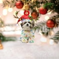 thumbnail image 1 of Australian Shepherd Wearing Red Reindeer Hat with String Light 2D Flat Car Rear View Mirror Accessories Christmas Tree Ornament Decoration Hanging Charm Interior Rearview Pendant Decor Gift, 1 of 5
