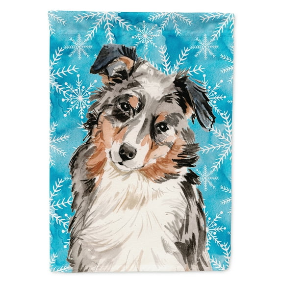 Australian Shepherd Winter Garden Flag