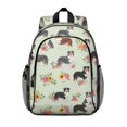 thumbnail image 1 of Australian Shepherd and Floral Backpack for School, Cute School Bag with Adjustable Shoulder Straps and Padded Back, 15"x11.42"x5.5", 1 of 4