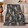 thumbnail image 1 of Australian Shepherds in Dark Protea Garden, Rich Botanical Style for Dog Lovers, Moody Pet Portrait Pattern and Birthday Gift, Soft Flannel Blanket for Guest Room, Home Decor, 1 of 9