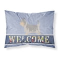 thumbnail image 1 of Australian Silky Terrier Welcome Fabric Standard Pillowcase Blue, 1 of 2