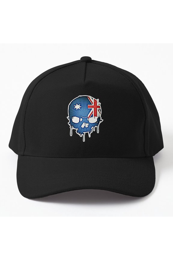 Australian Skull Flag Baseball Hat, Australia Graphic Symbol Design, Classic Everyday Cap