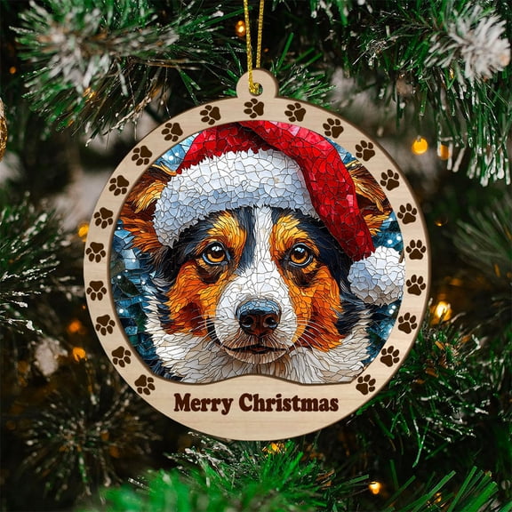 Australian Stumpy Tail Cattle Christmas Dog Ornament, Australian Stumpy Tail Cattle Dog Christmas Decor, Australian Stumpy Tail Cattle Dog Suncatcher Gift, Xmas Decorations, Dog Gifts
