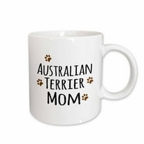 3drose, Australian Terrier Dog Mom - Doggie by Breed Brown Muddy Paw Prints Doggy Lover Mama Love Pet Owner, 15oz Mug