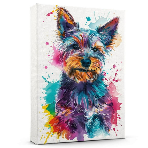 Australian Terrier Dog Wall Art Animal Oil Painting On Canvas Poster Dog Watercolor Colorful Cute Dogs Aesthetic Room Decor Canvas Poster Unframe 8x12 inch