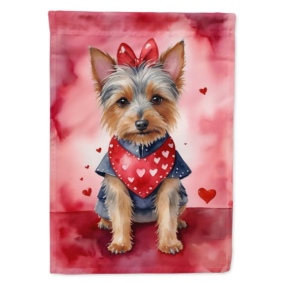 Australian Terrier My Valentine House Flag