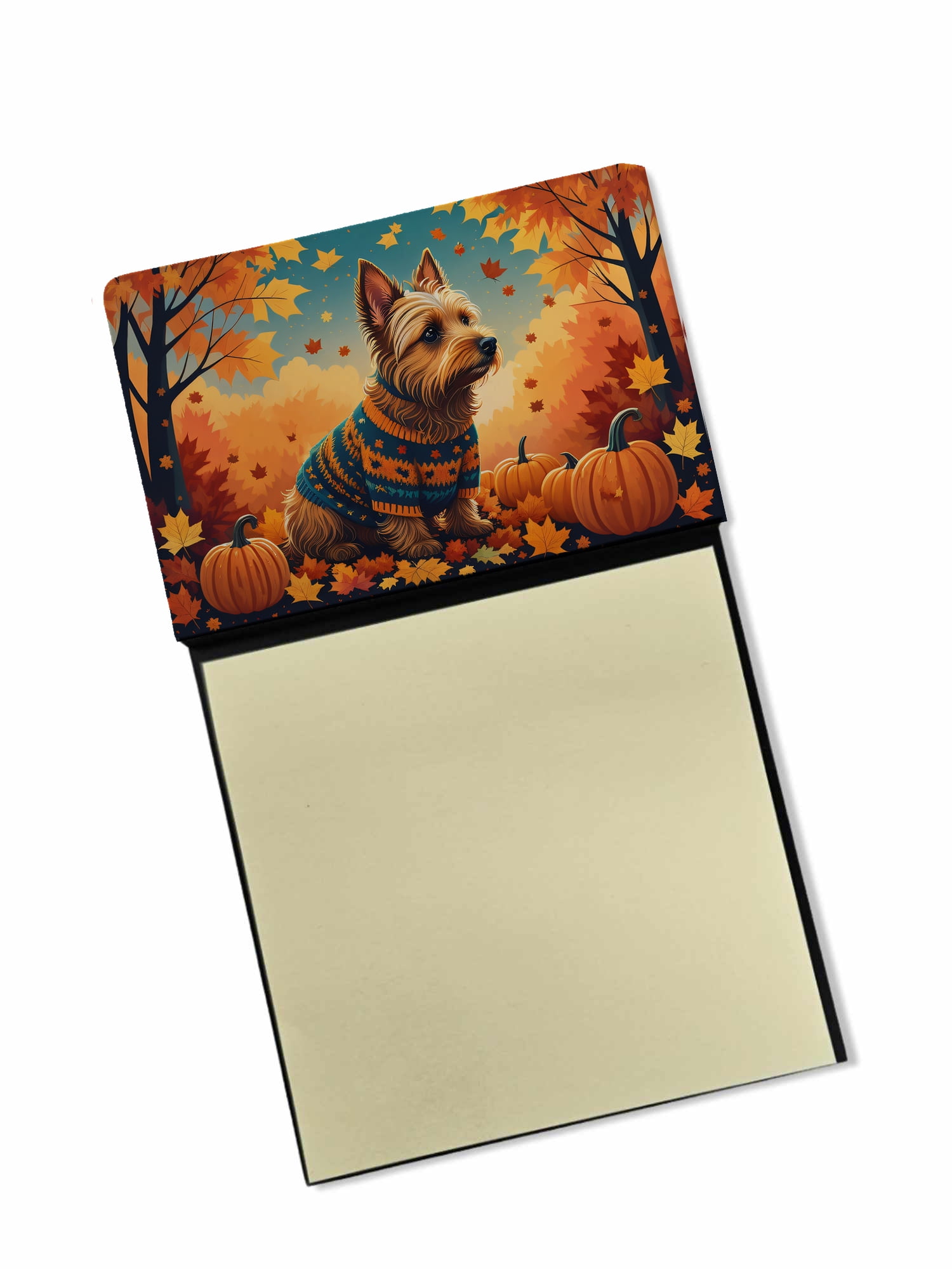 Australian Terrier Terrier Fall Sticky Note Holder 3.25 in x 5.25 in