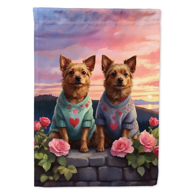 Australian Terrier Two Hearts Garden Flag 11.25 in x 15.5 in