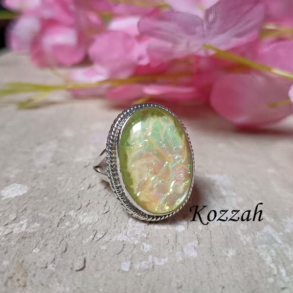 Australian Triplet Opal Ring, Handmade Ring, Promise Ring, Designer Ring, Natural Stone, Women Ring, Gemstone Ring, 925 Silver Ring