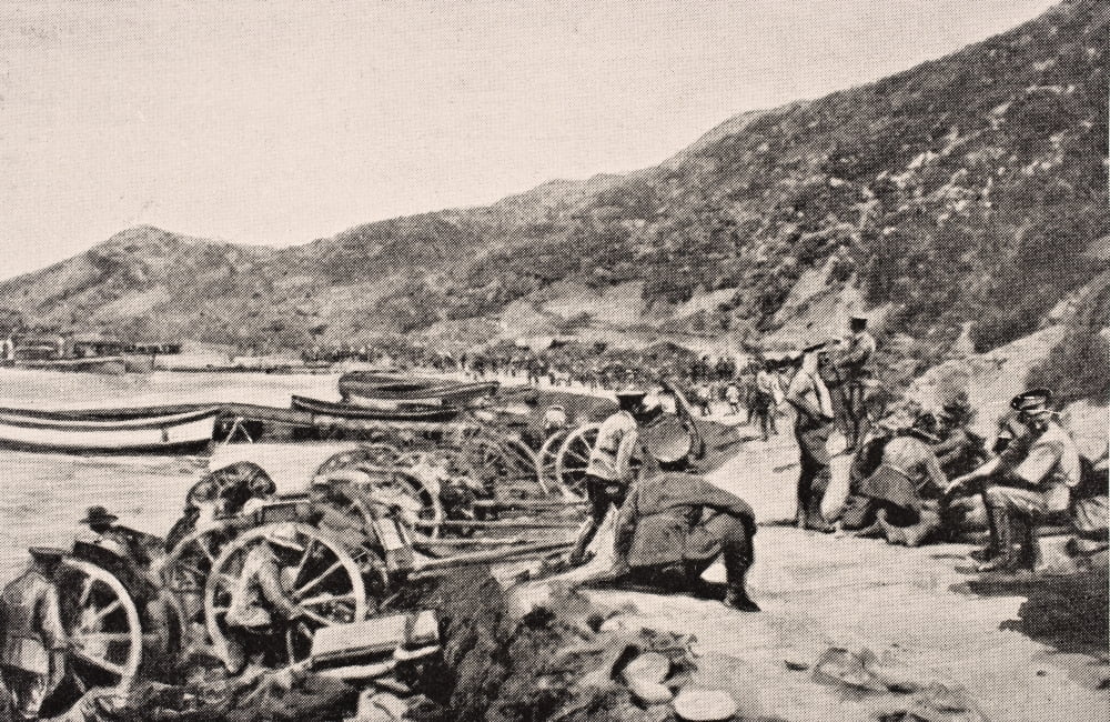 Australian Troops On Anzac Cove Gallipoli Peninsula Turkey 1915 From The War Illustrated Album Deluxe Published London 1916 Canvas Art - Ken Welsh Design Pics (18 x 11)