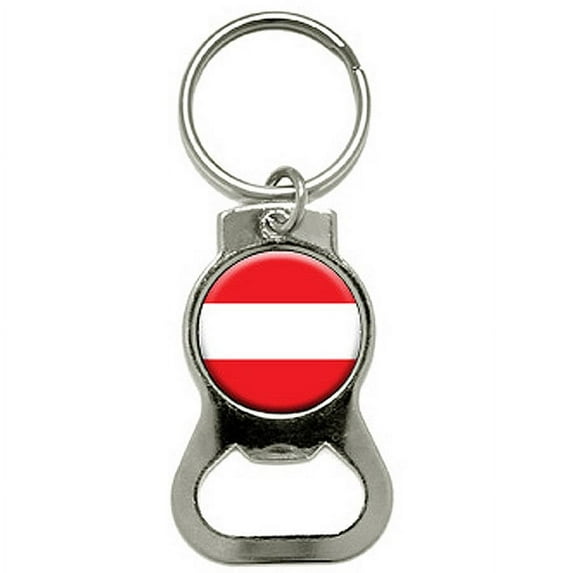 Austria Austrian Flag Bottle Cap Opener Keychain Ring