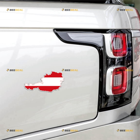 Austria Austrian Flag Map Outline Coat of Arms Eagle Car Magnet Magnetic Sticker Decal - 2 Pack Reflective 5" - for Truck Door Fridge Reusable Waterproof